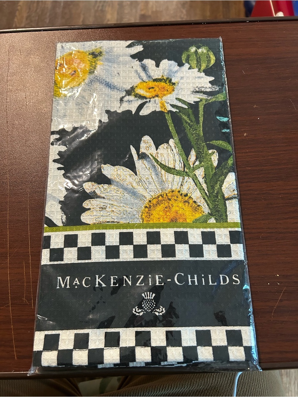 NWT MacKenzie-Childs Courtly Check 100% cotton dish towel 18 x 26” made in India